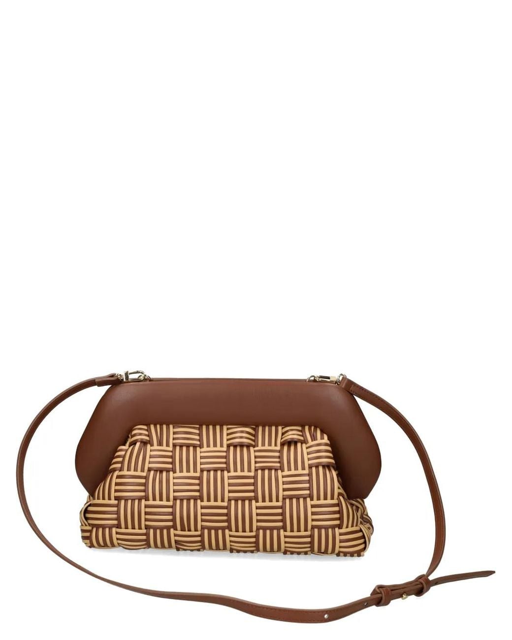 THEMOIRÈ Brown Woven Clutch Bag