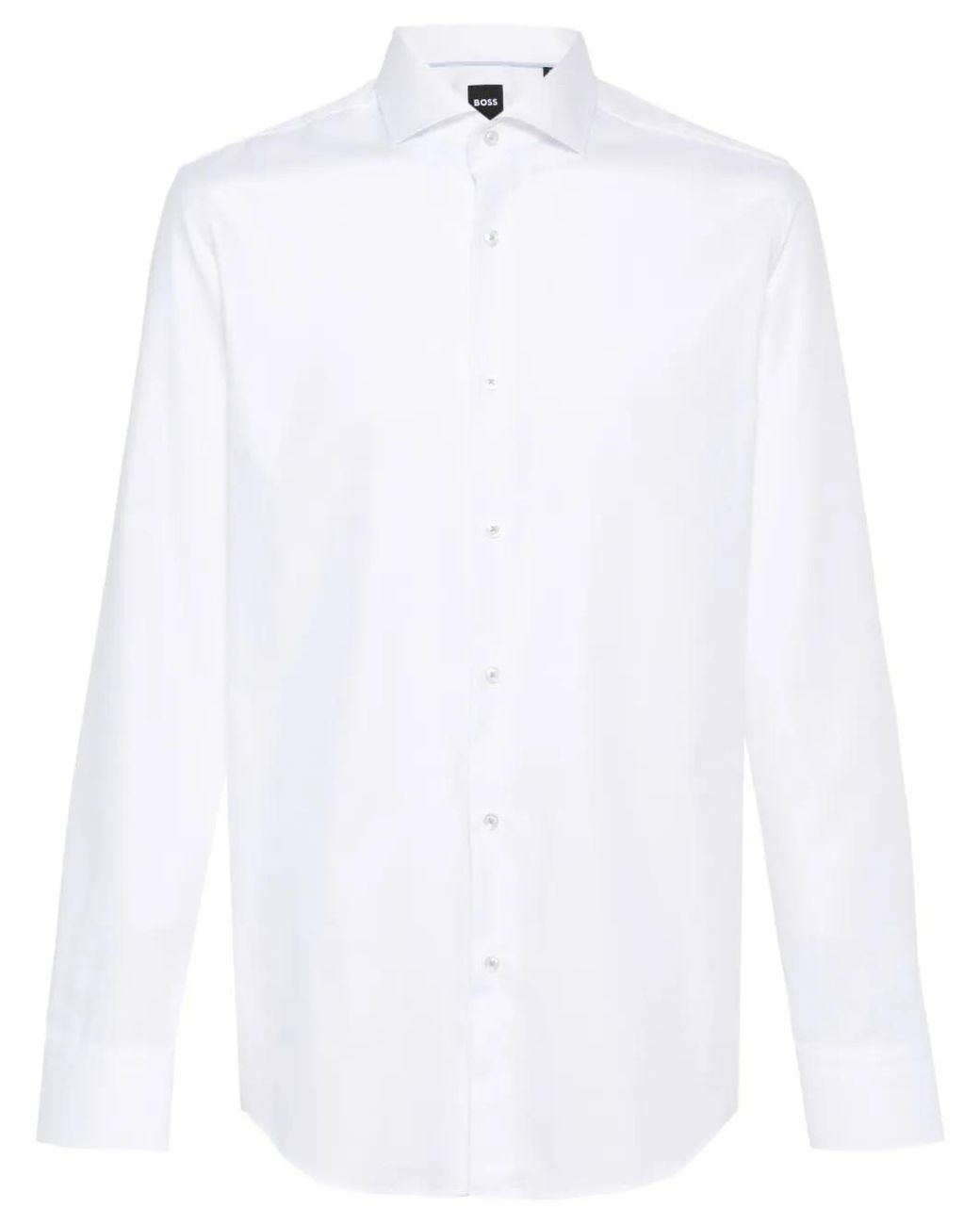 Boss White Long-Sleeves Cotton Shirt for men