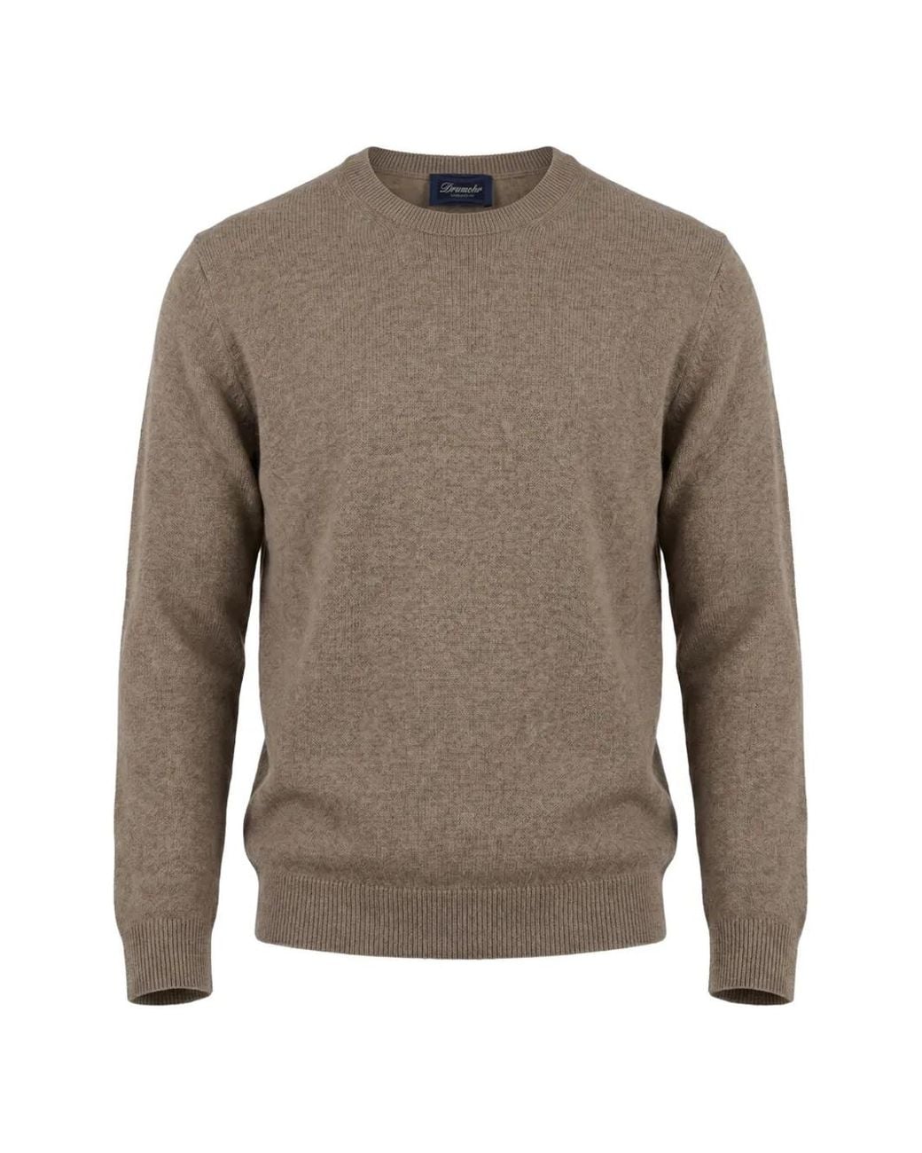 Drumohr Gray Crew-Neck Wool Sweater for men