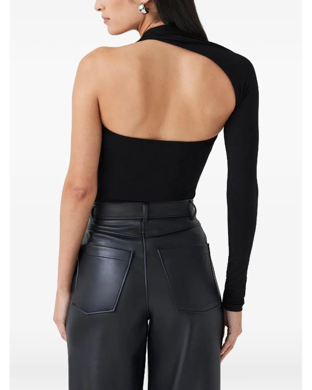 MARCELLA Blue Manhattan Asymmetric One-Shoulder Top