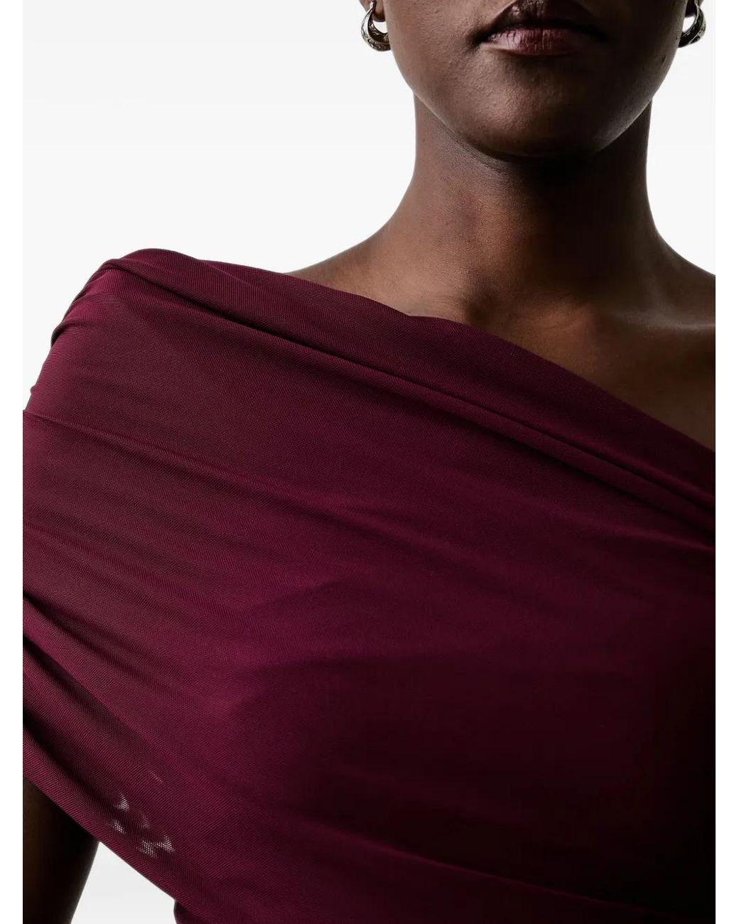 Bardot Red Harley One-Shoulder Ruched Top