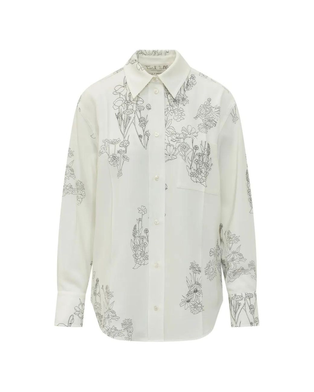 Victoria Beckham White Floral Pyjama Shirt