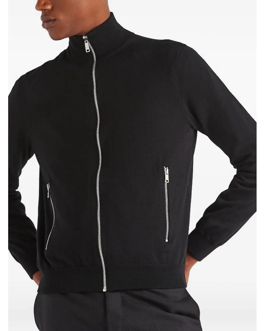 Prada Black Re-Nylon Reversible Cardigan for men