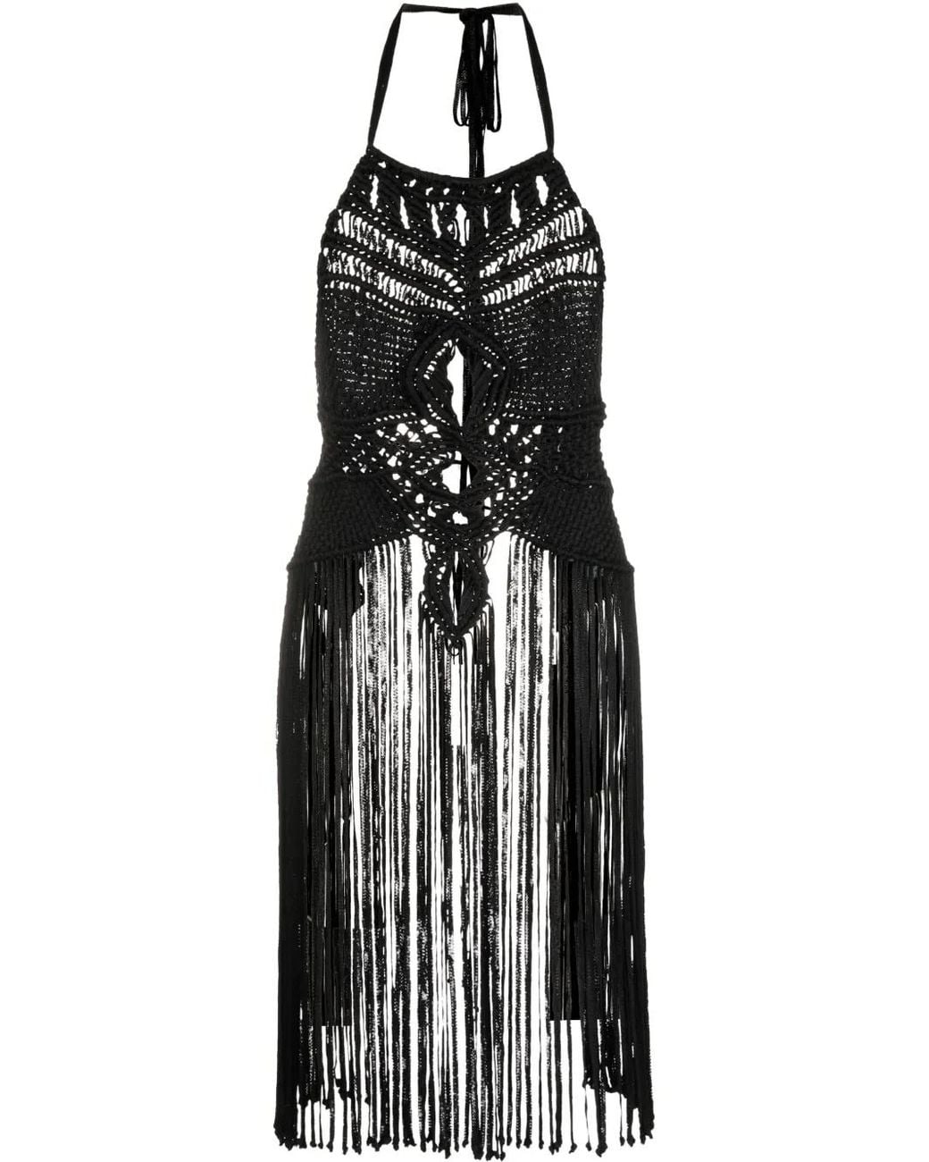 Alberta Ferretti Black Cut Out-Detail Knitted Vest