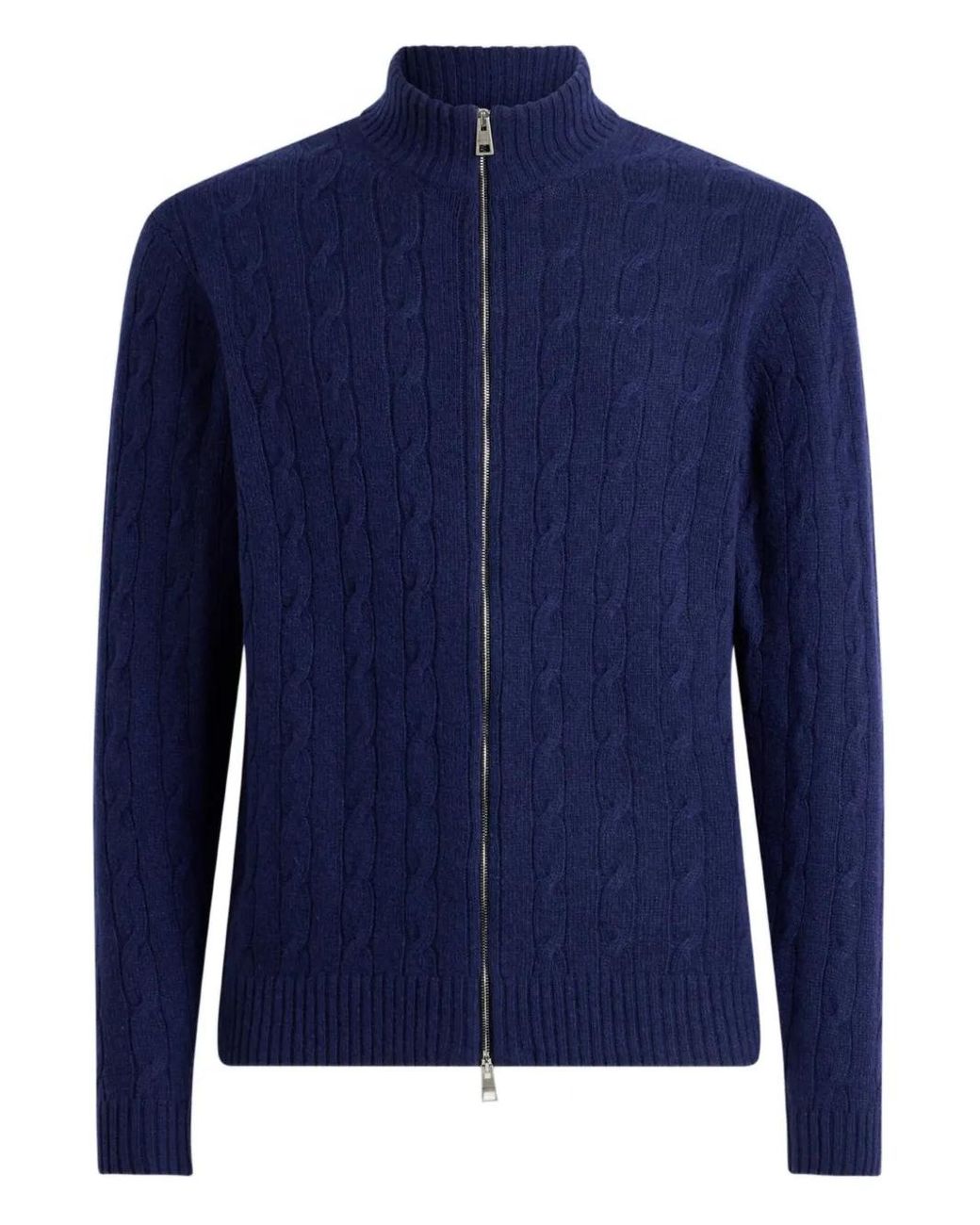 Etro Blue Plain-Coloured Cashmere Cardigan for men