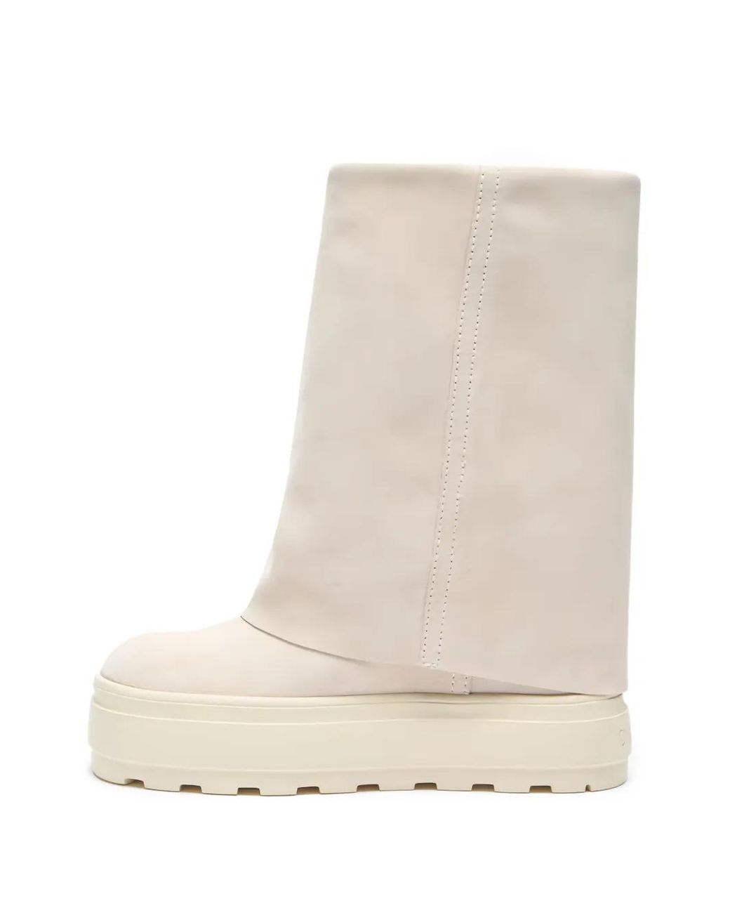 Casadei White Platform Leather Boots