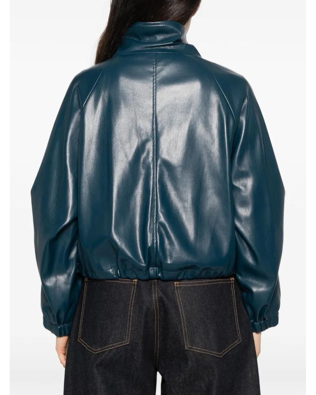 Marella Blue Mllgradi Elasticated-Trim Jacket
