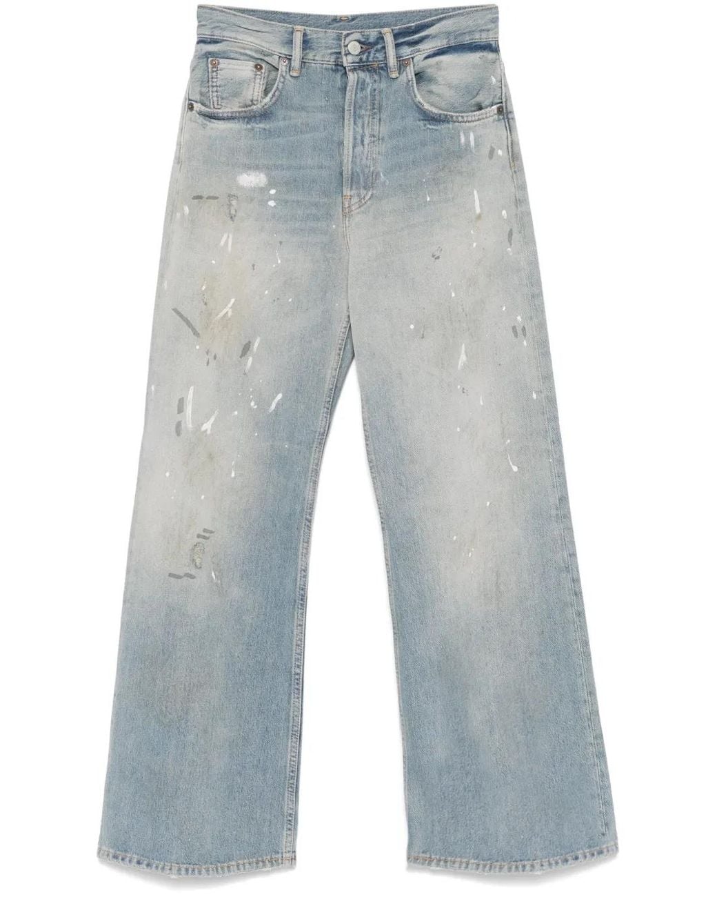 Acne 2021F Jeans Met Verfspatten in het Blue