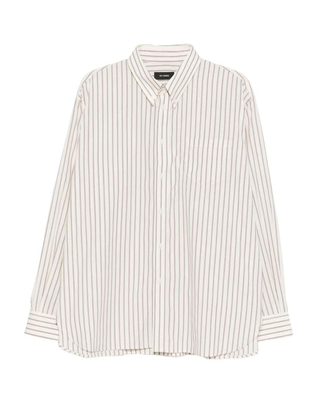Willy Chavarria White Striped Shirt for men