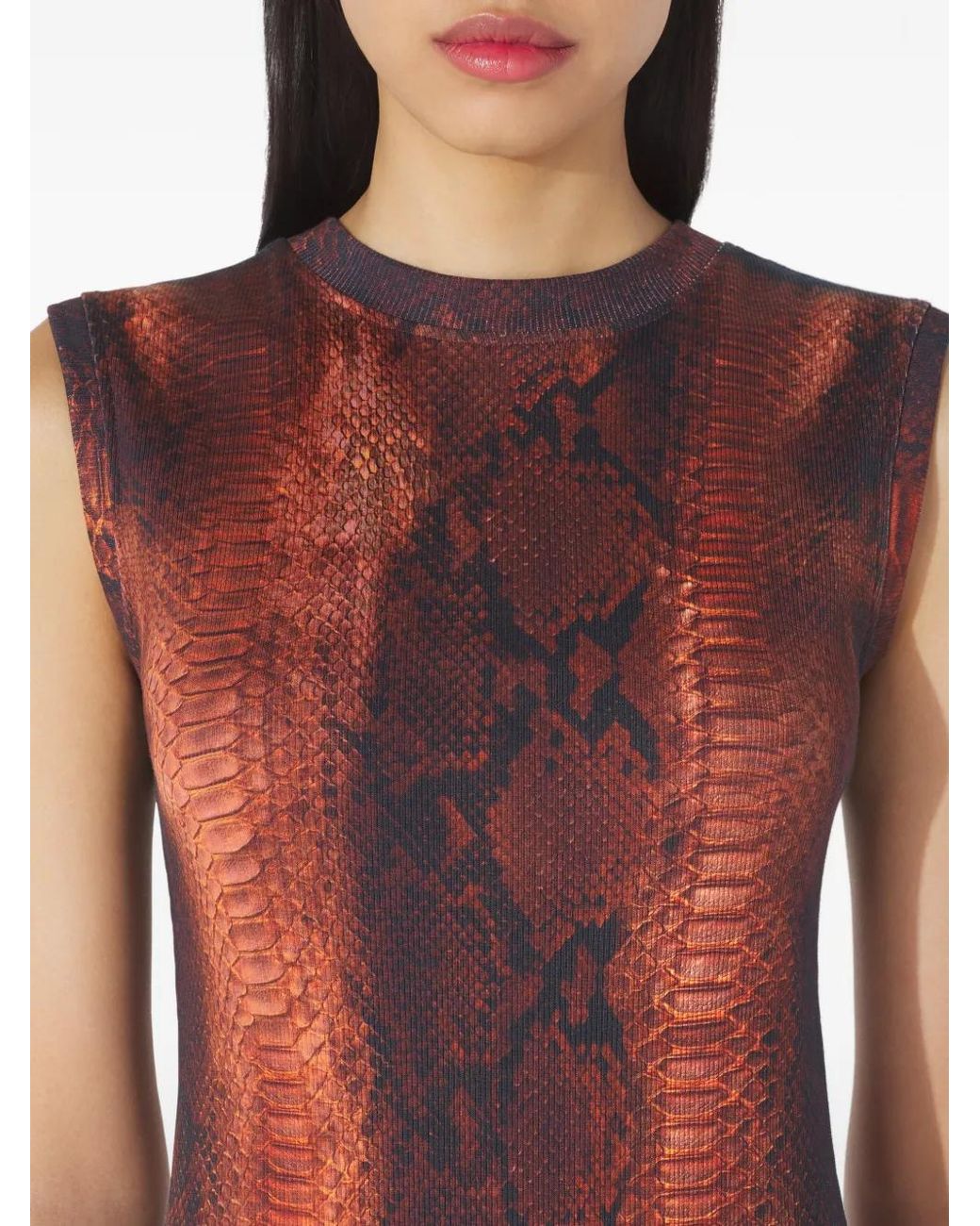 Jean Paul Gaultier Purple Midikleid Mit Python-Print