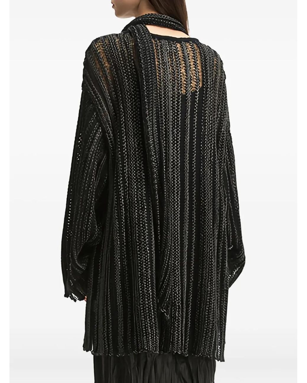 B+ AB Black Tie-Neck Ribbed-Knit Sweater