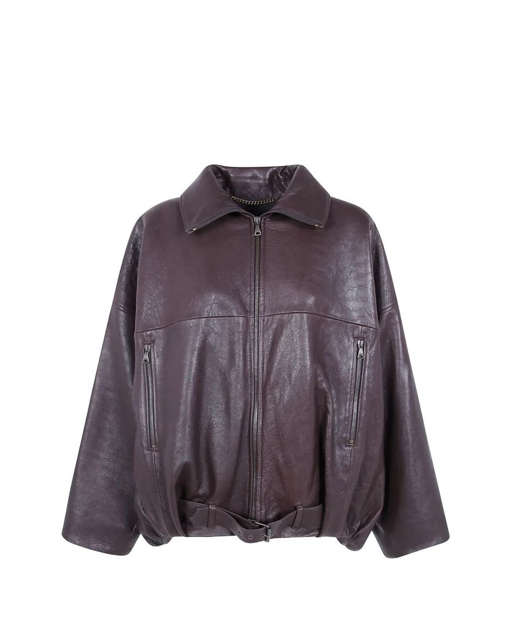 Emmeci Purple Belted Zip-Up Jacket