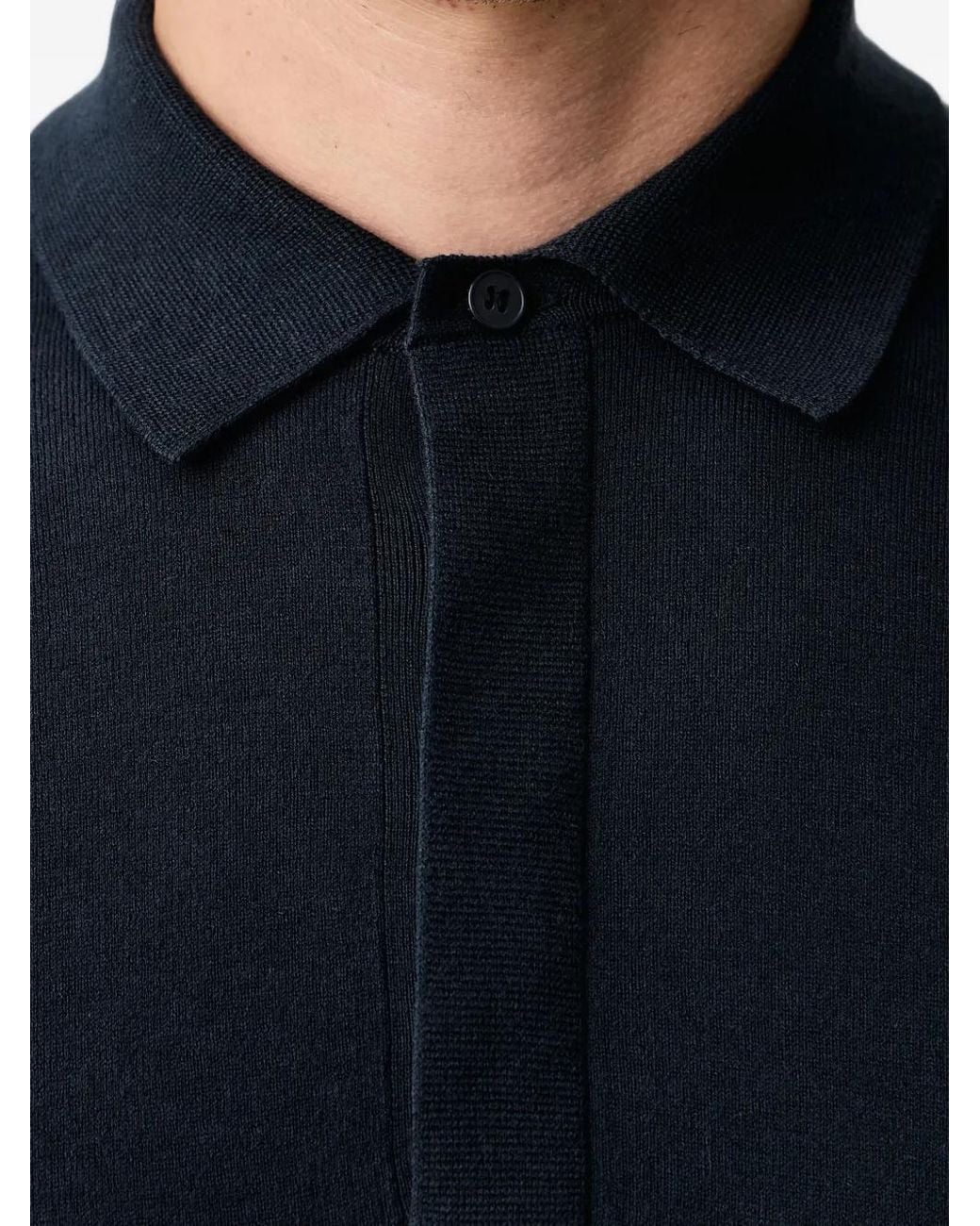 Sisley Blue Long-Sleeve Polo Shirt for men