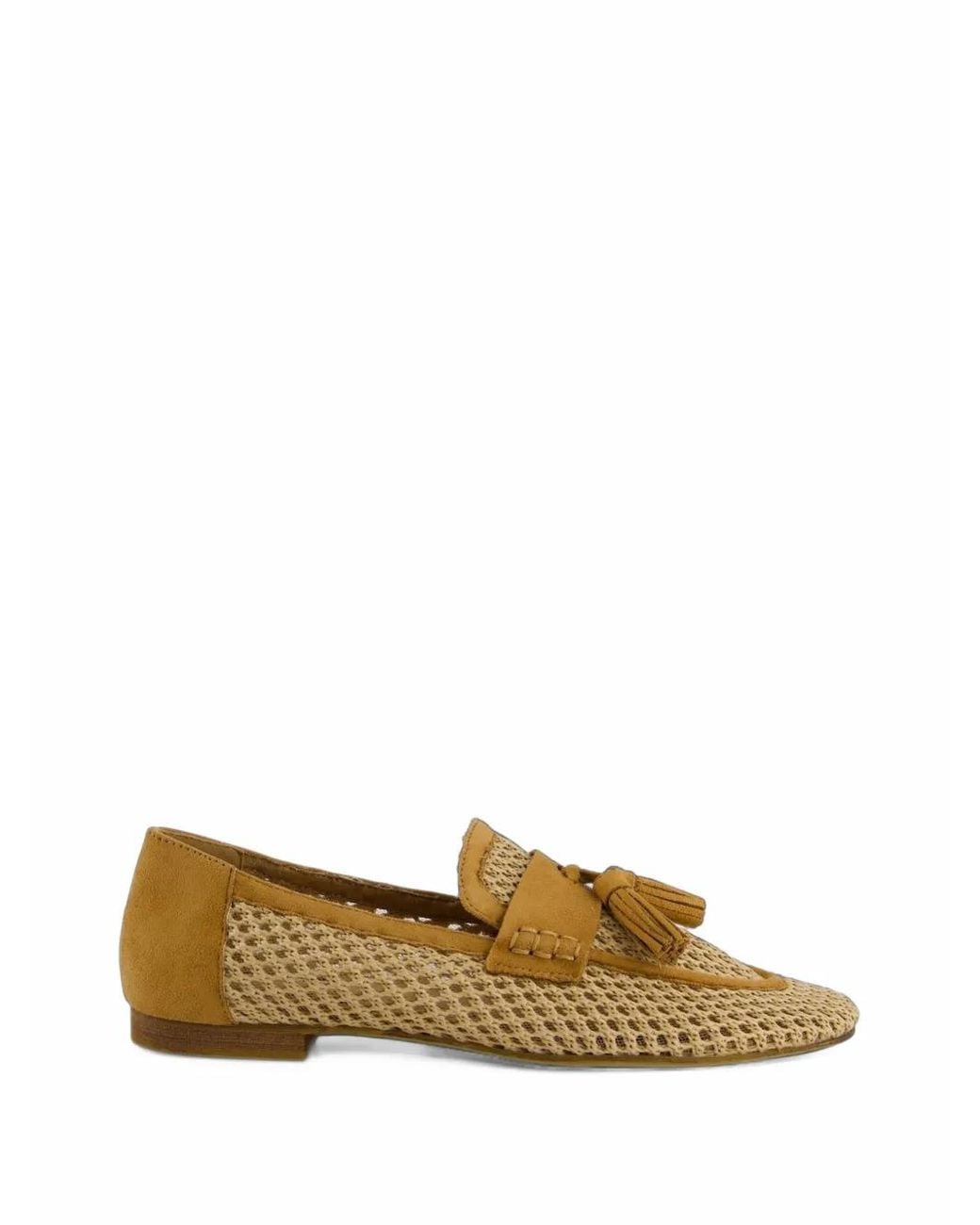 Corina Natural Tassel-Detail Mesh Loafers