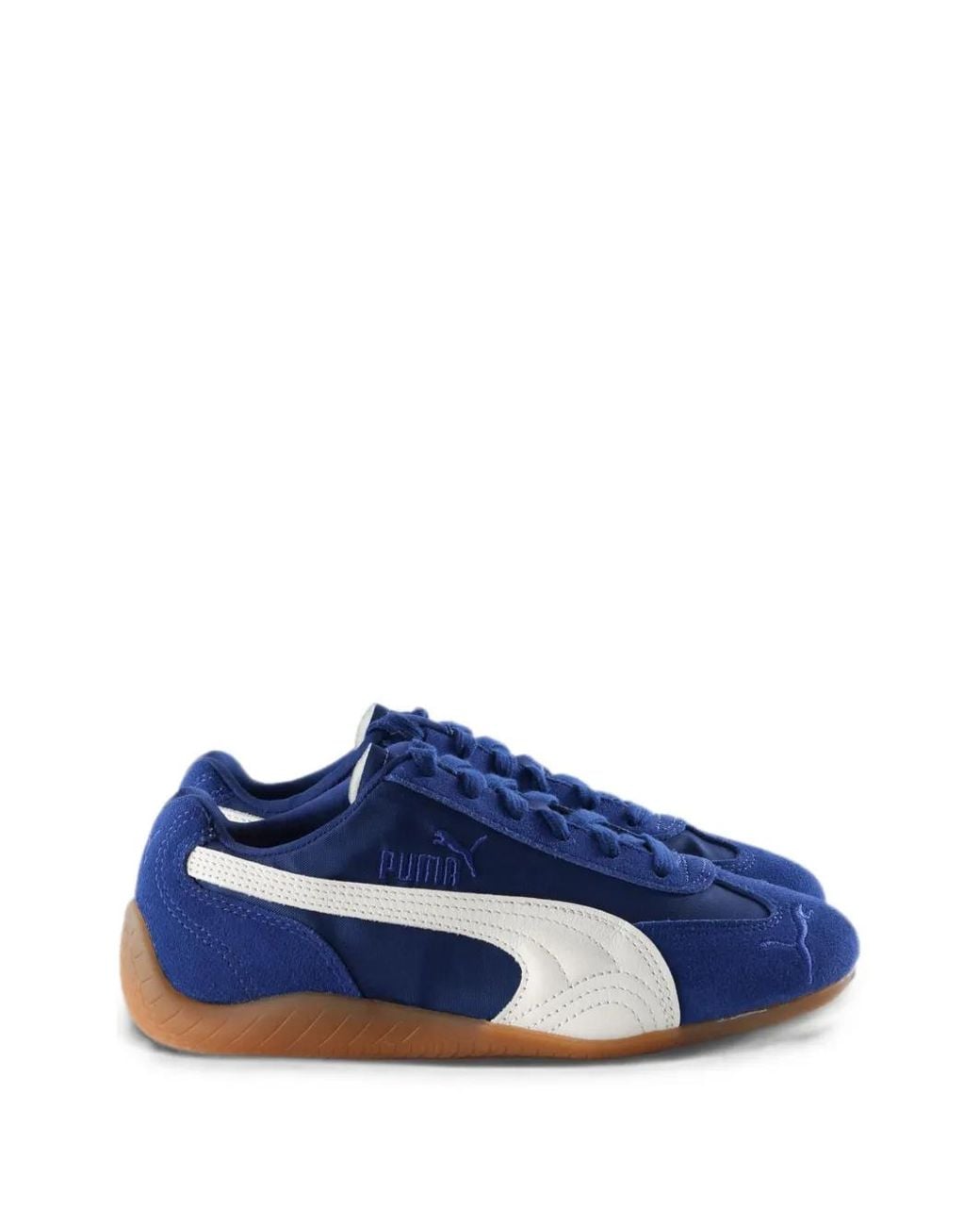 PUMA Blue Speedcat Suede-Panelled Sneakers