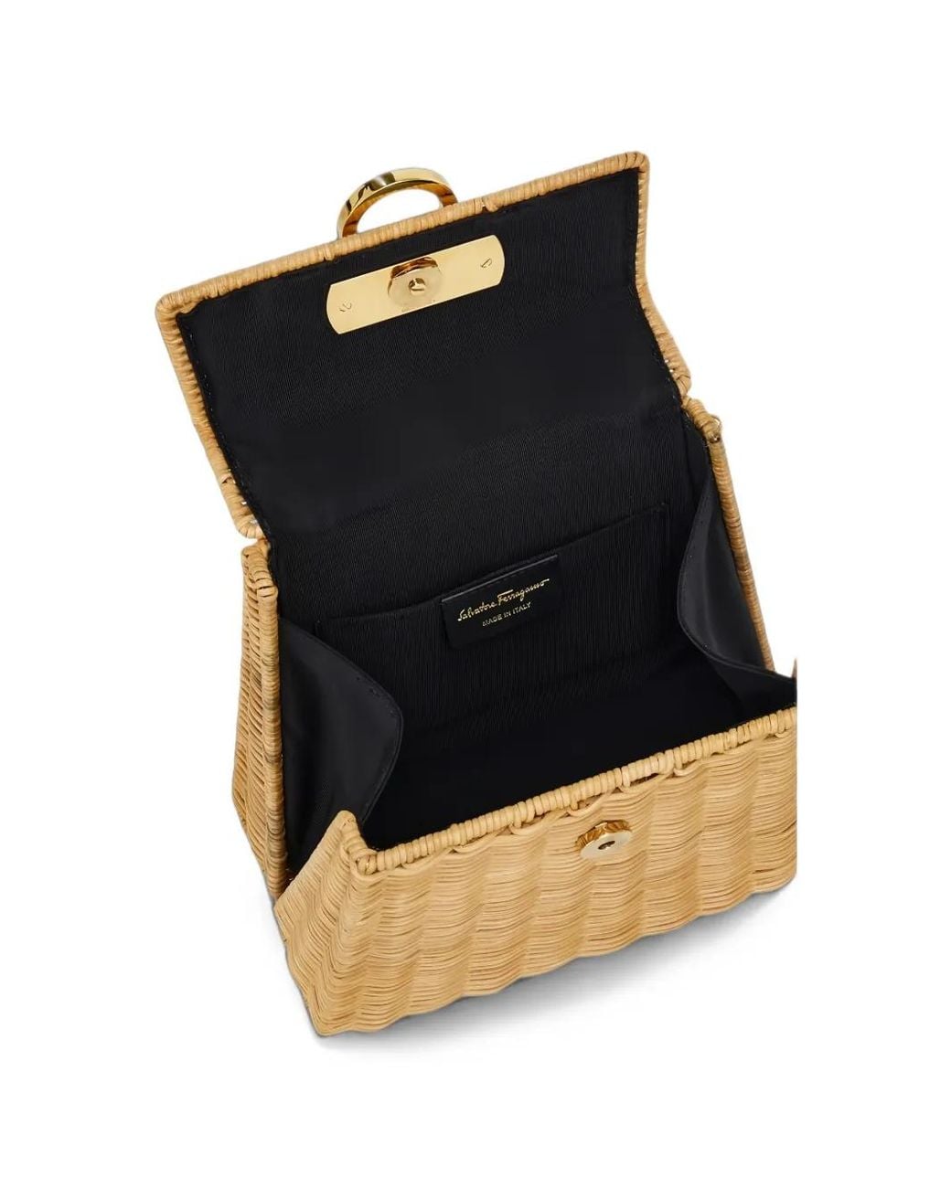 Ferragamo Metallic Iconic Top Handle Bag S