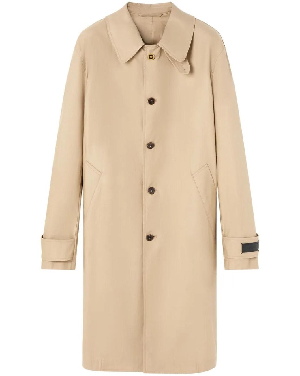 Versace Natural Single-Breasted Cotton Coat for men