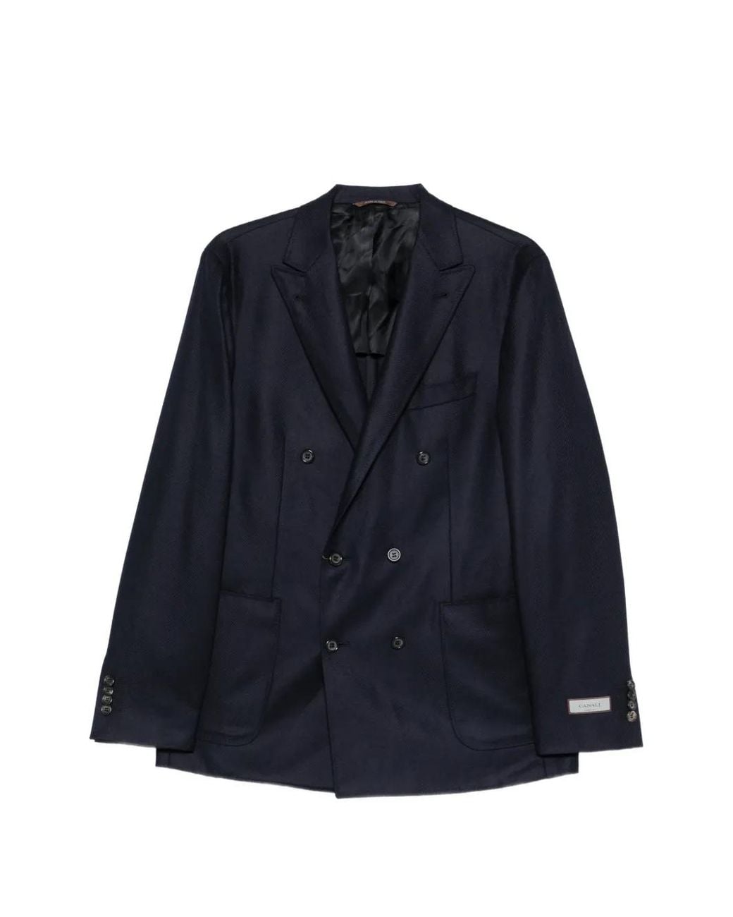 Canali Blue Double-Breasted Wool Jacket for men