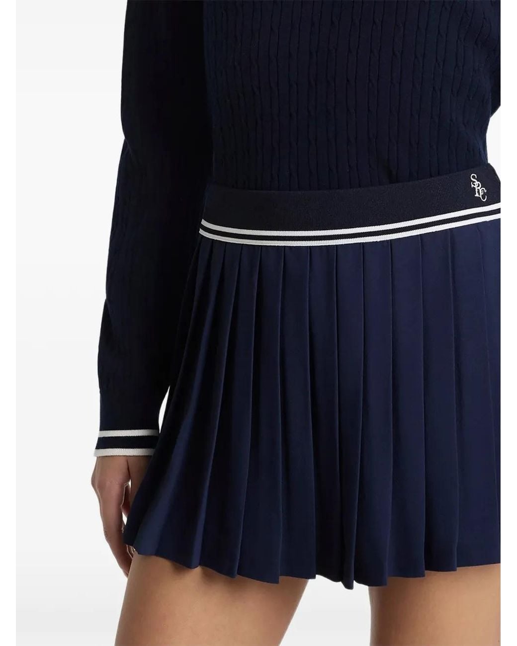 Sporty & Rich Blue Pleated Mini Skirt