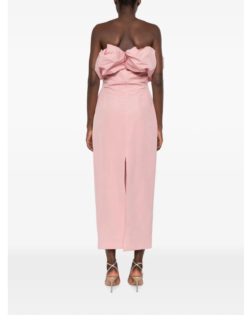 Magda Butrym Pink Robe-Bustier À Volants