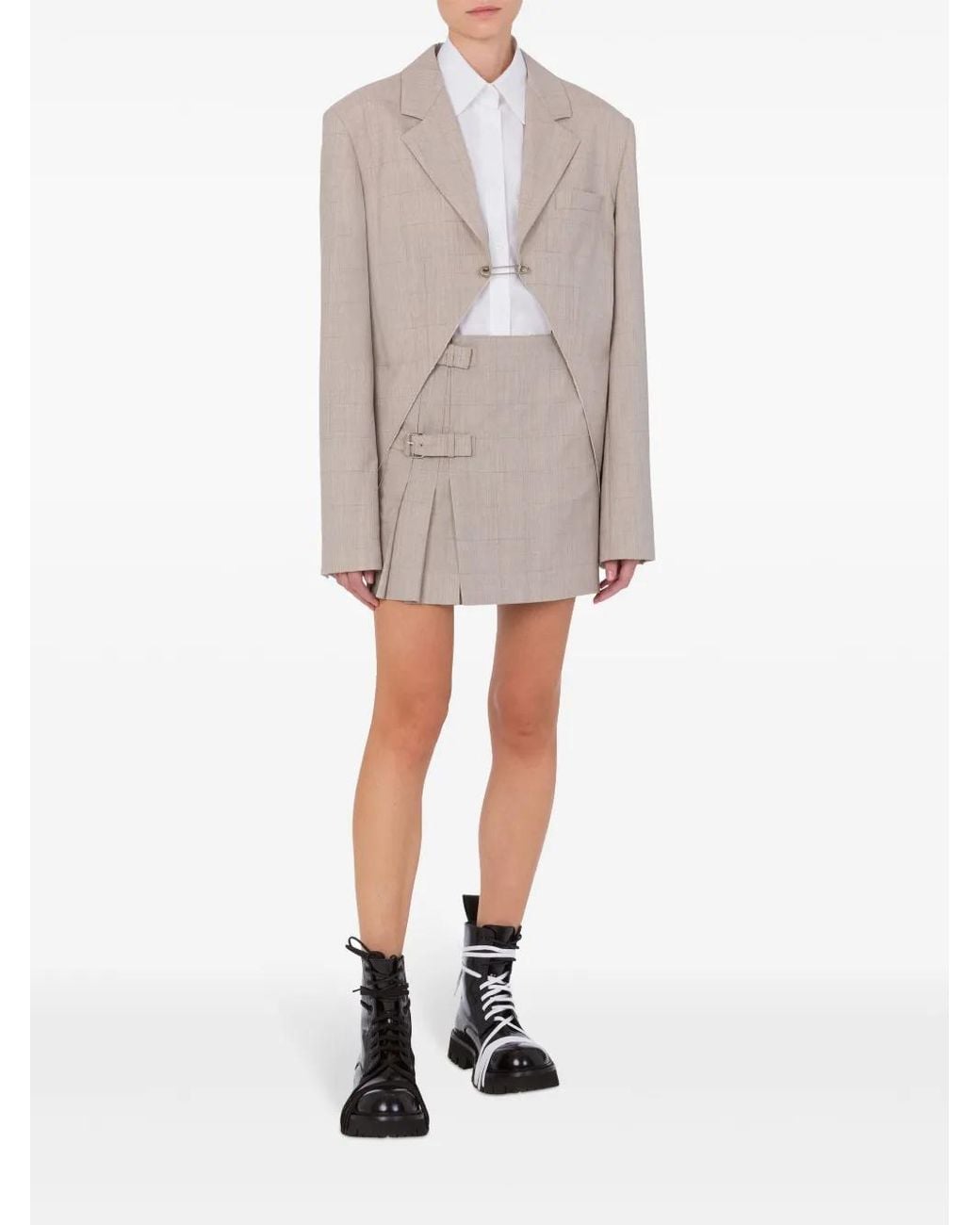Moschino Brown Checked Blazer