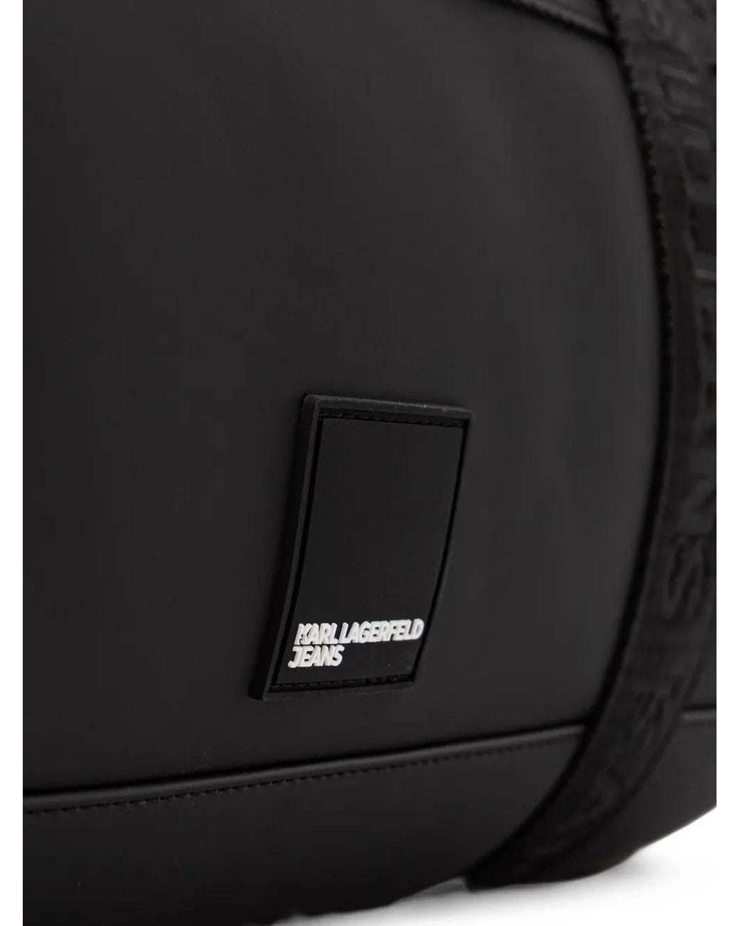 Karl Lagerfeld Black Logo-Tape Holdall for men