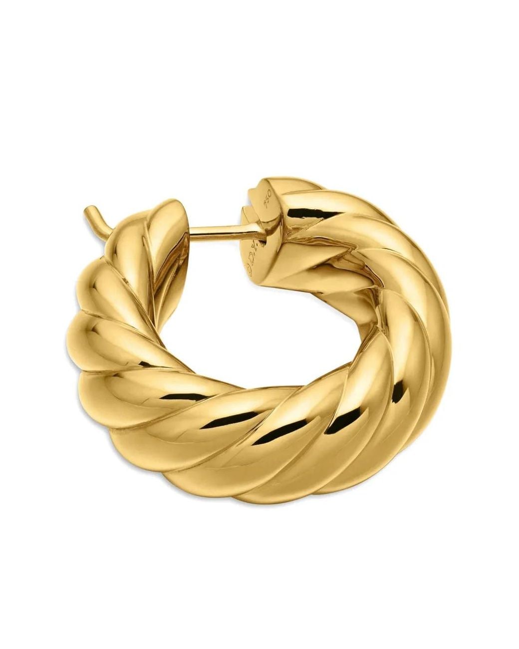 David Yurman Metallic 18Kt Sculpted Cable Hoop Earrings (25Mm)