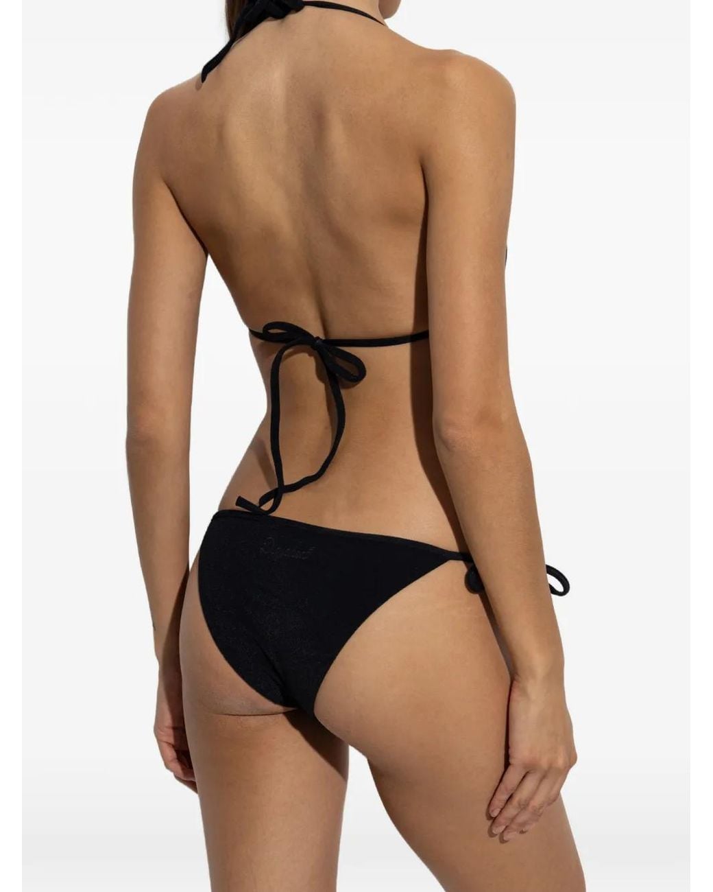 DSquared² Black Bas De Bikini À Détails Noués