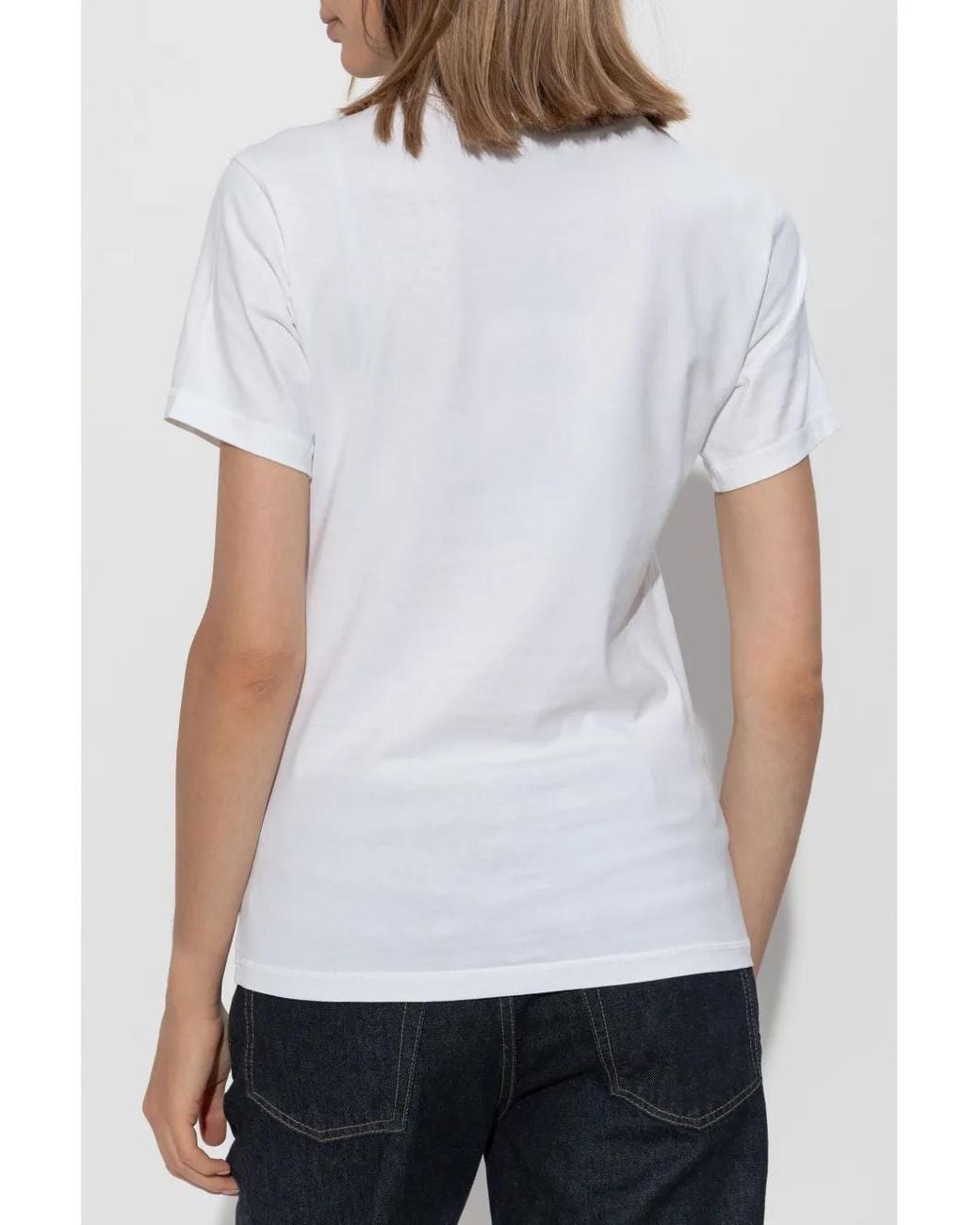 Victoria Beckham White Shrunken Logo Tee