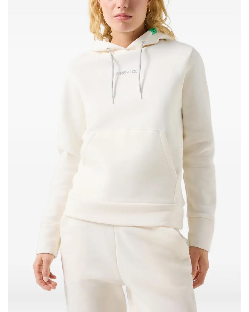 Bogner Fire + Ice White Nila Logo-Print Drawstring Hoodie