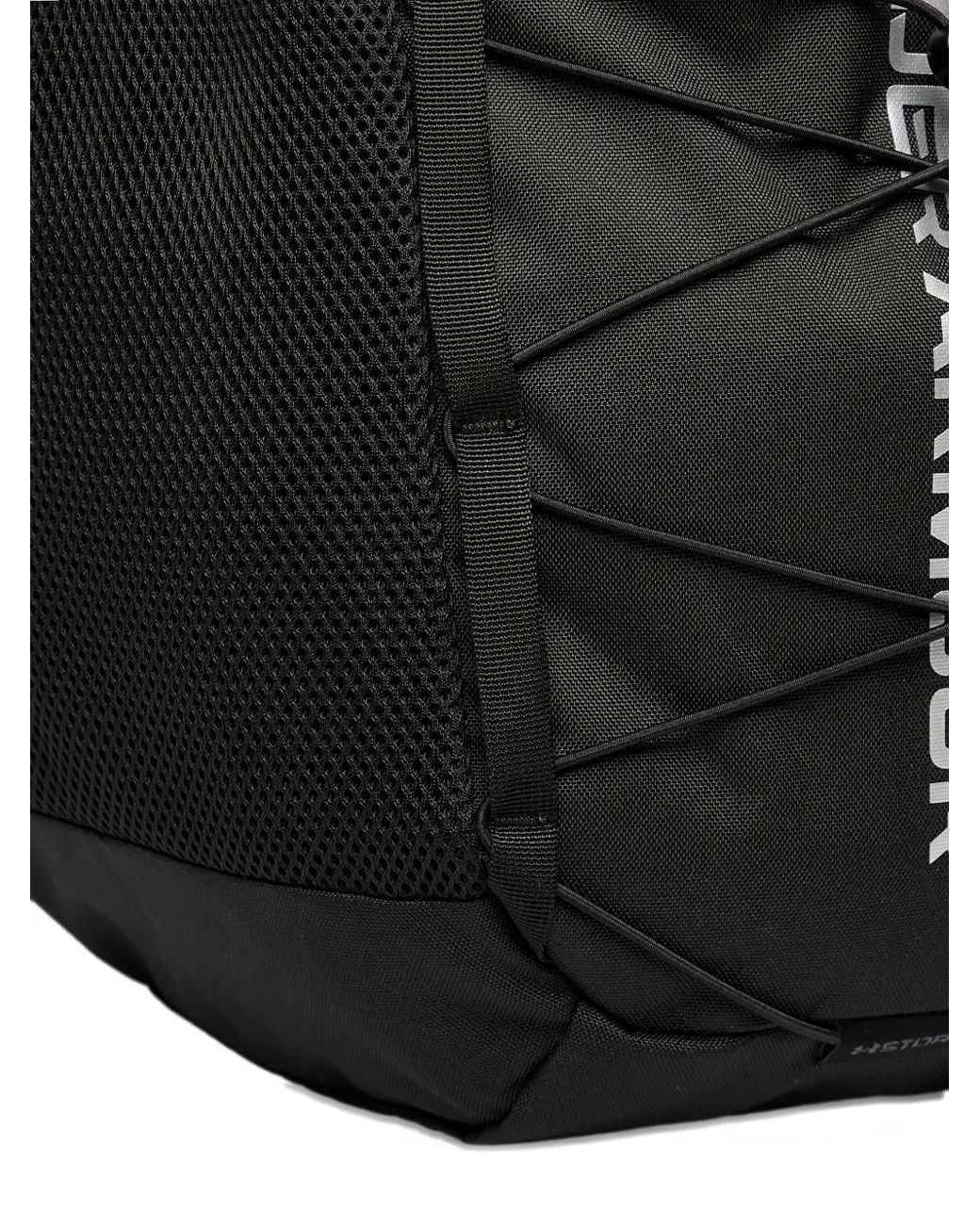 Under Armour Black Hustle Sport 6.0 Logo-Print Drawstring Backpack
