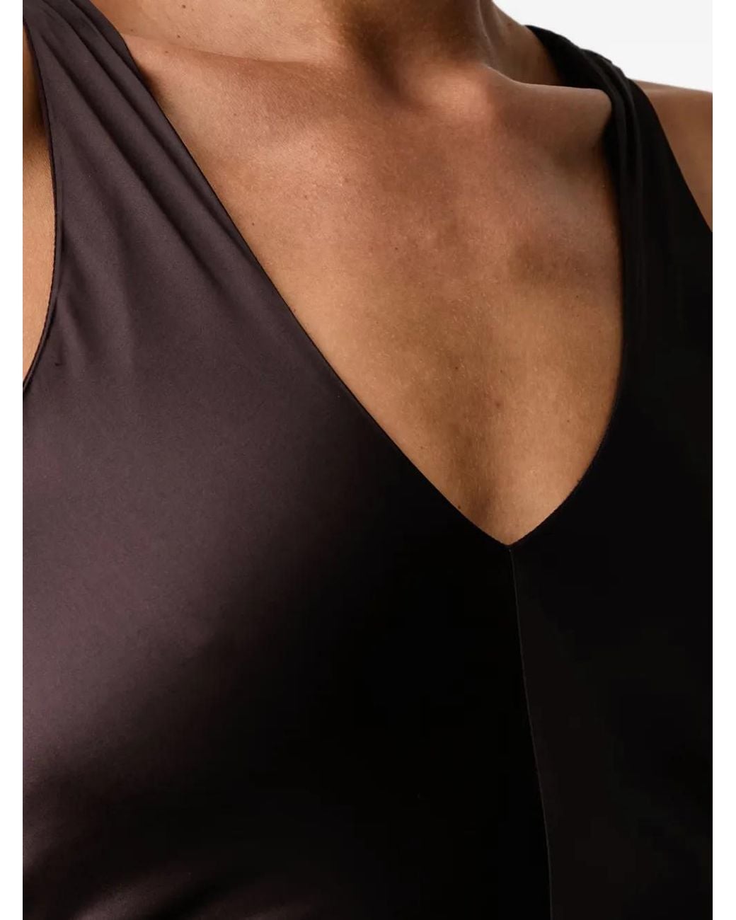Silvian Heach Black Chain-Embellished Ruched Maxi Dress