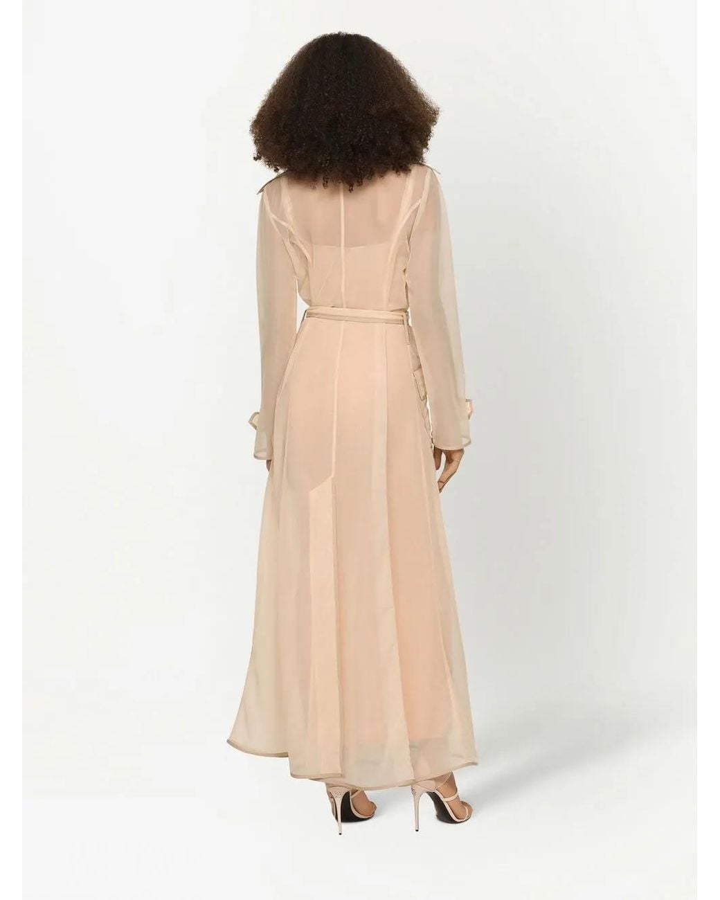 Dolce & Gabbana Natural Tech Marquisette Belted Trench Coat
