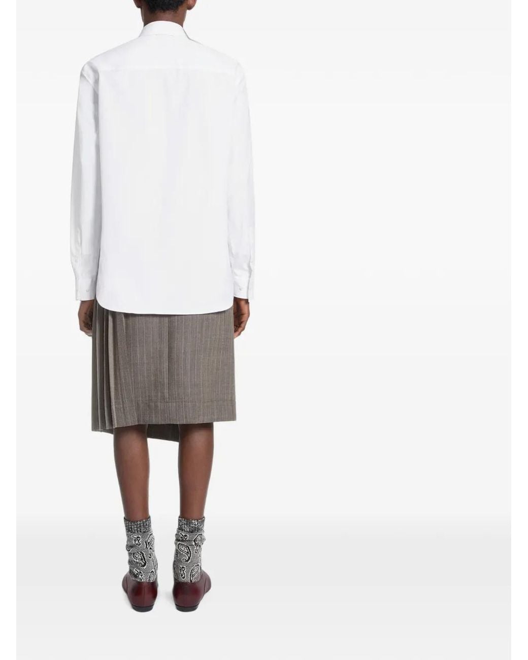 Dries Van Noten White Classic Cotton Shirt With Tie for men
