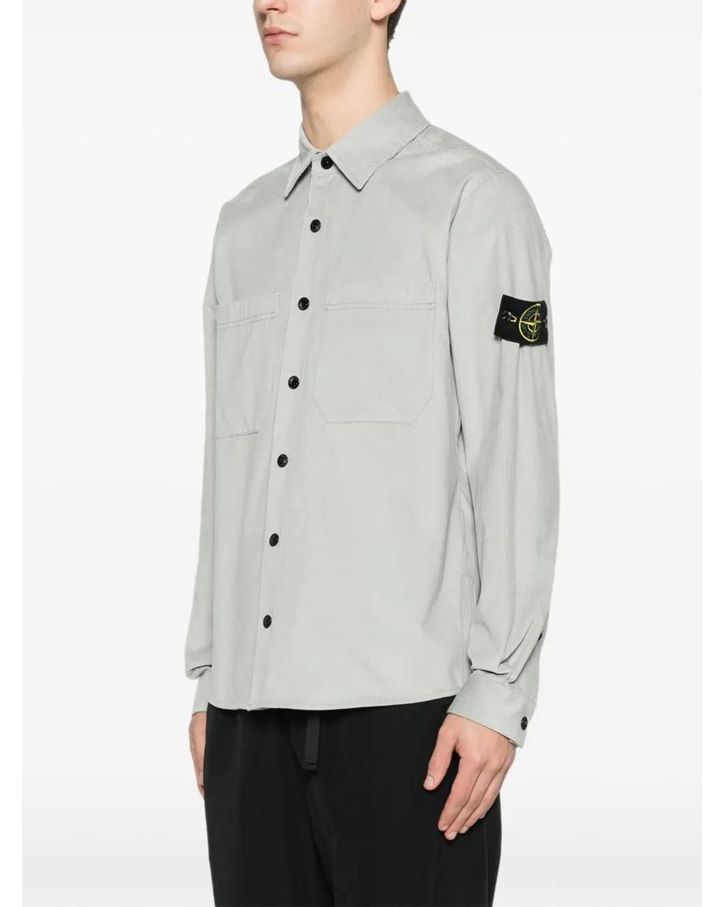 Stone Island Gray Cotton Shirt for men