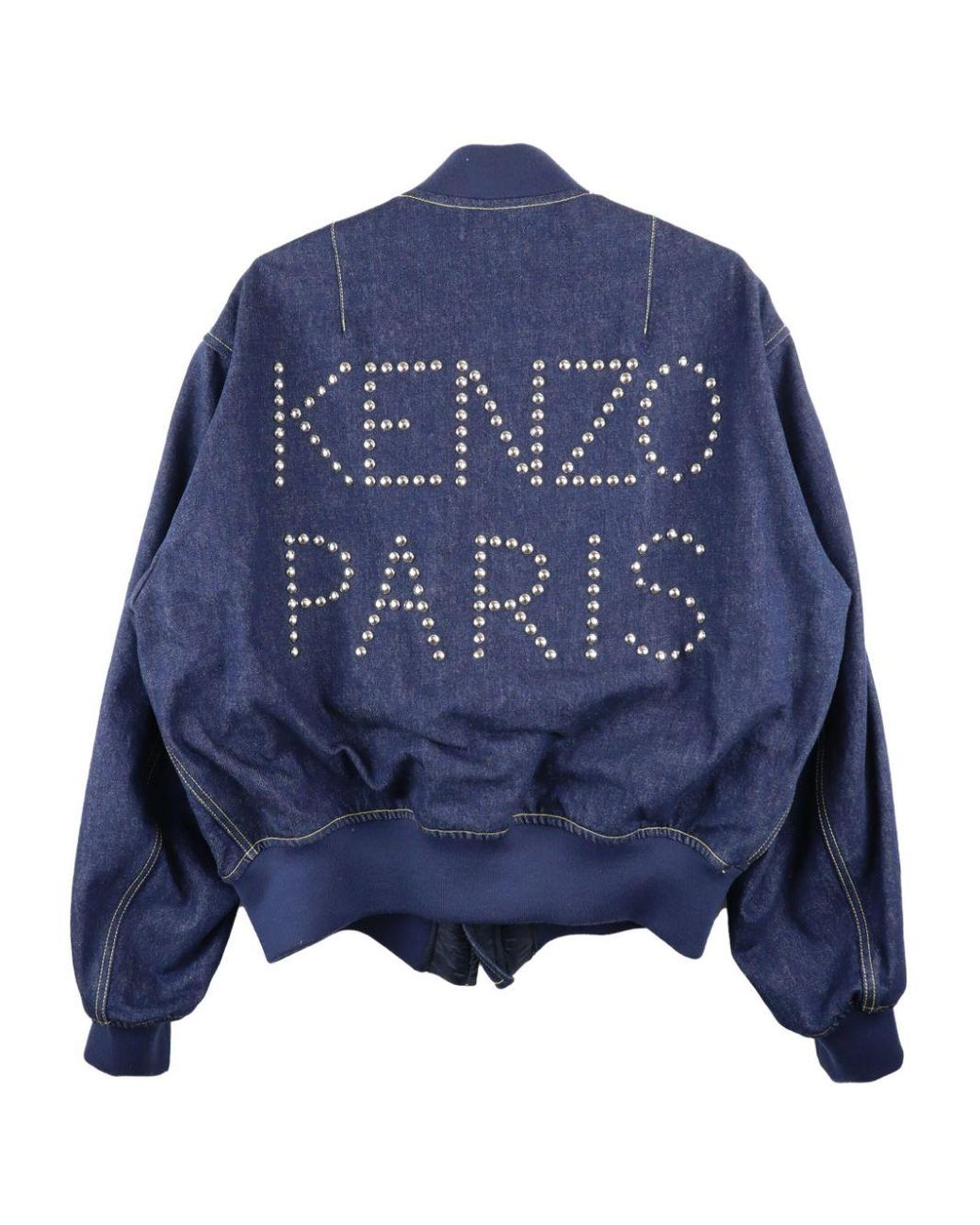 kenzo-blue-Stud-Embellished-