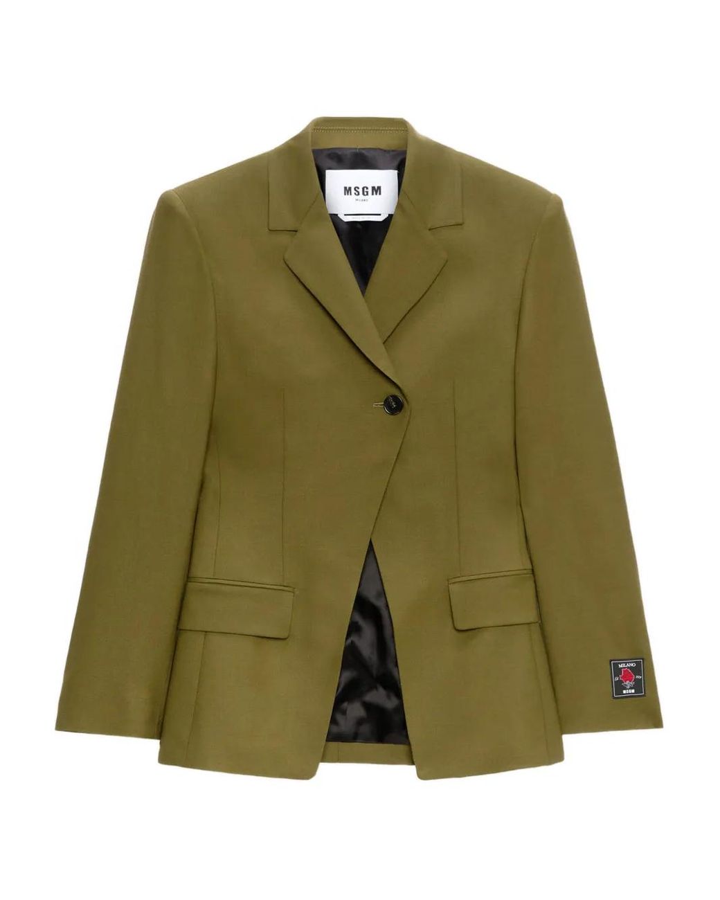 MSGM Green Single-Breasted Blazer