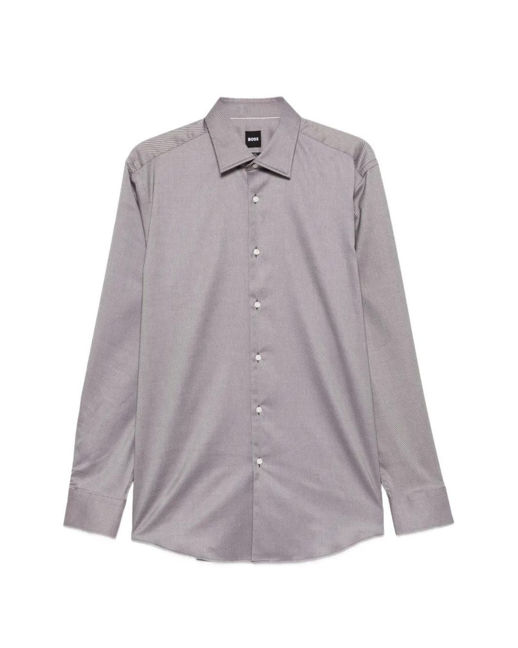 Boss Purple Micro-Stripe Cotton Shirt for men