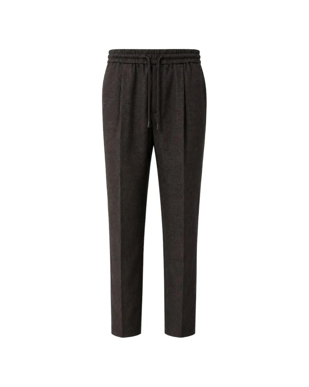 Jacob Cohen Black Dark Stretch Nylon Tapered-Leg Trousers With Drawstring for men