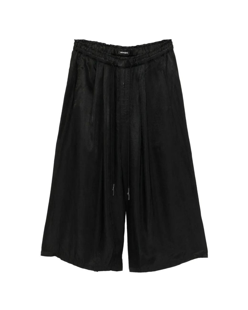 Nude:mm Black Elasticated Drawstring Cropped Trousers for men