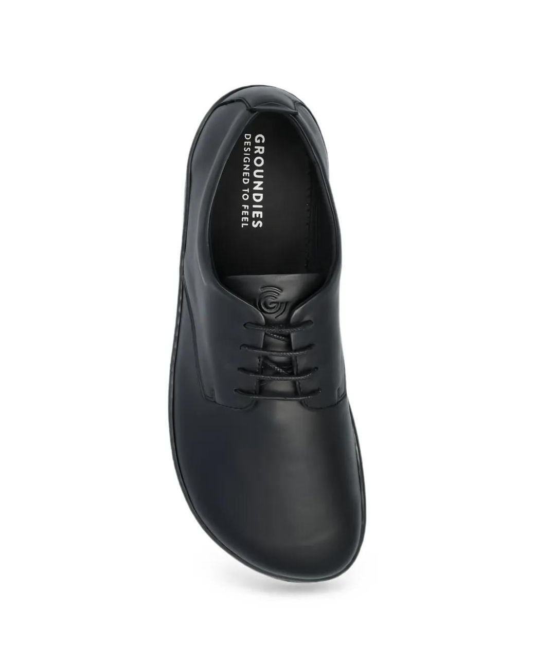 Groundies Black Lace-Up Leather Sneakers for men