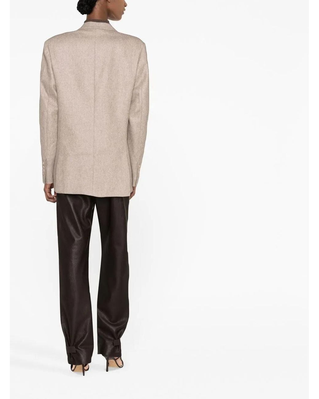 ANDAMANE Natural Double-Breasted Blazer
