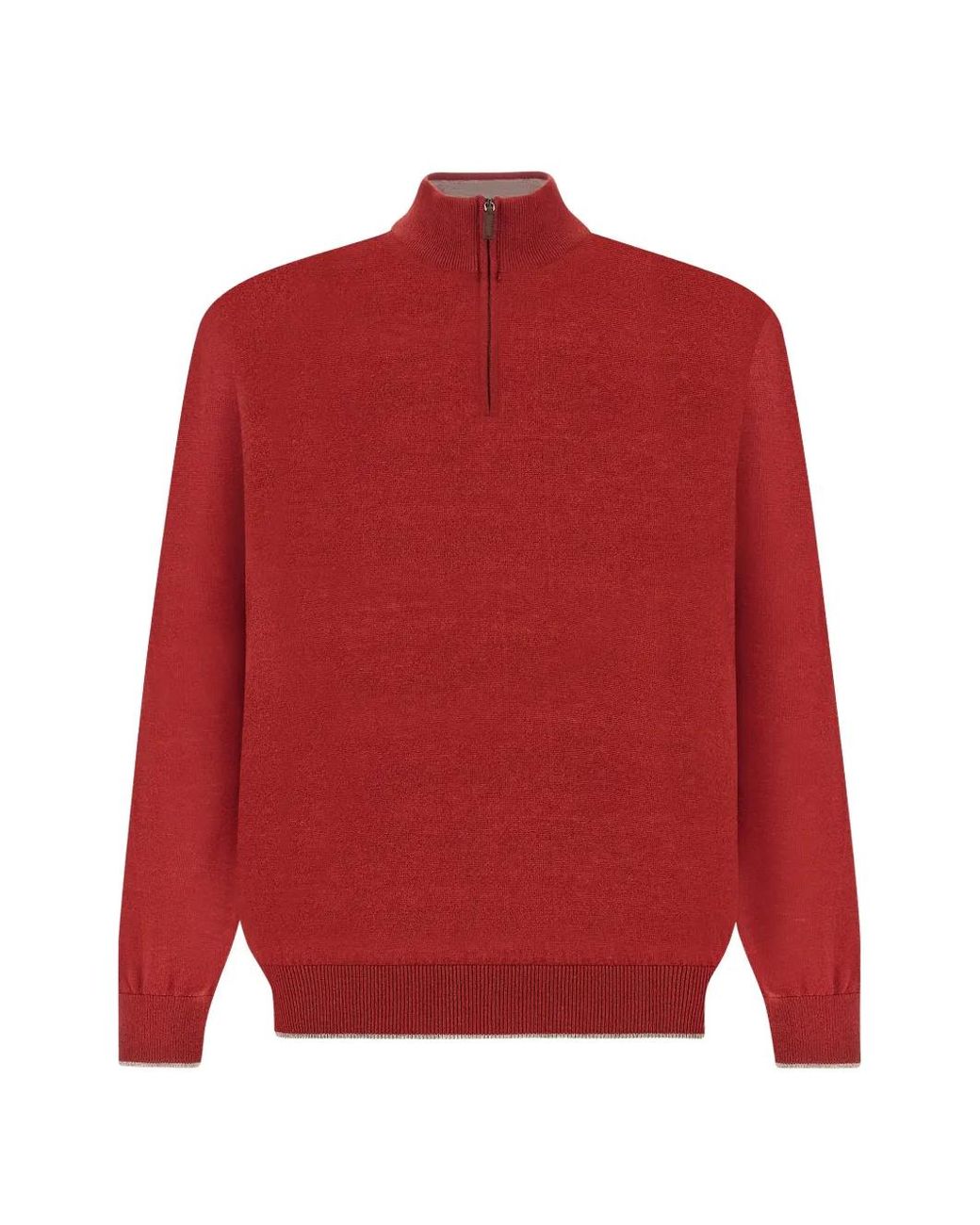 Paul & Shark Red Piuma Half-Zip Sweater for men