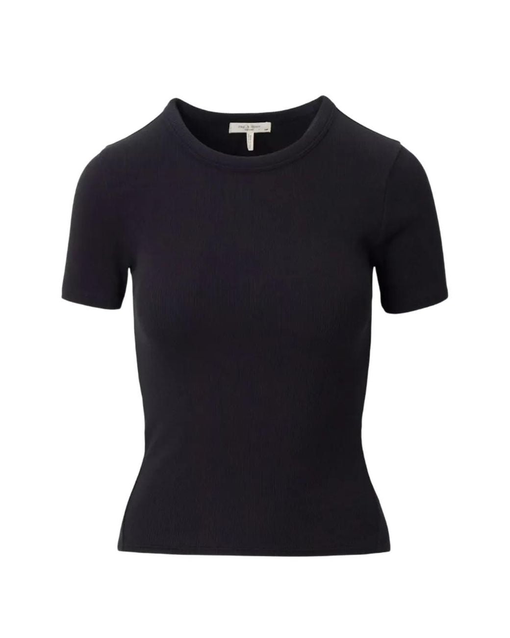 Rag & Bone Black T-Shirt The Essential Côtelé