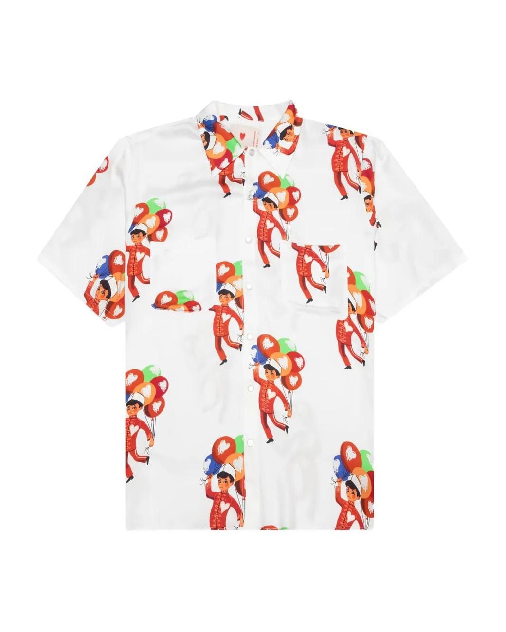 Emotionally Unavailable White Balloon-Print Shirt for men