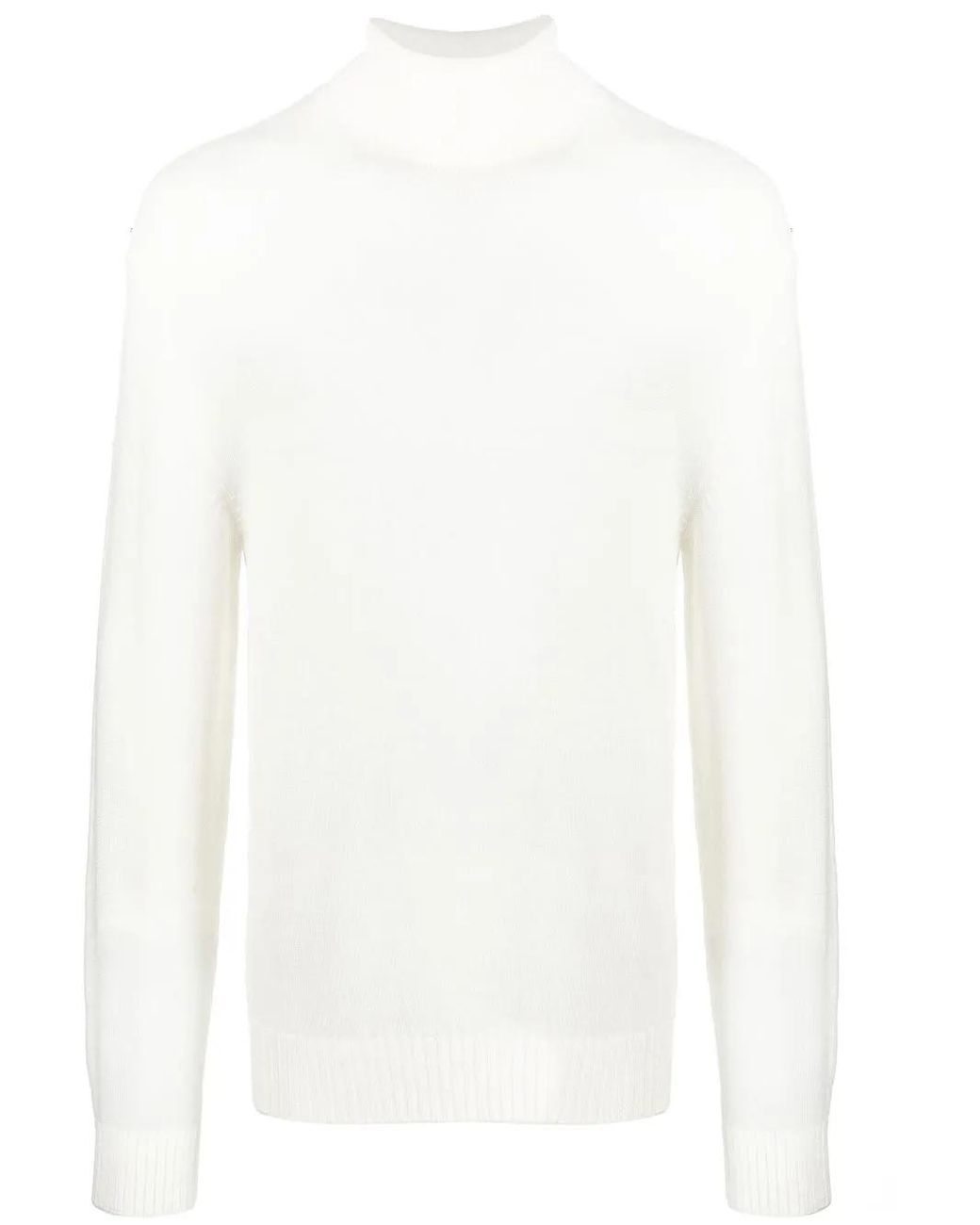 Jil Sander White Roll Neck Knitted Sweater for men