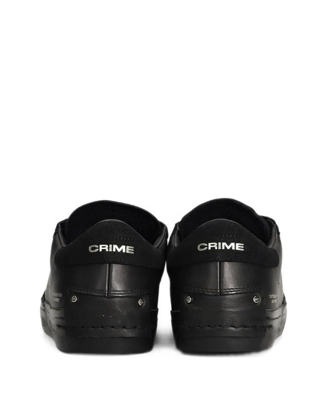 Crime London Black Distressed 2.0 Logo-Print Panelled Sneakers for men