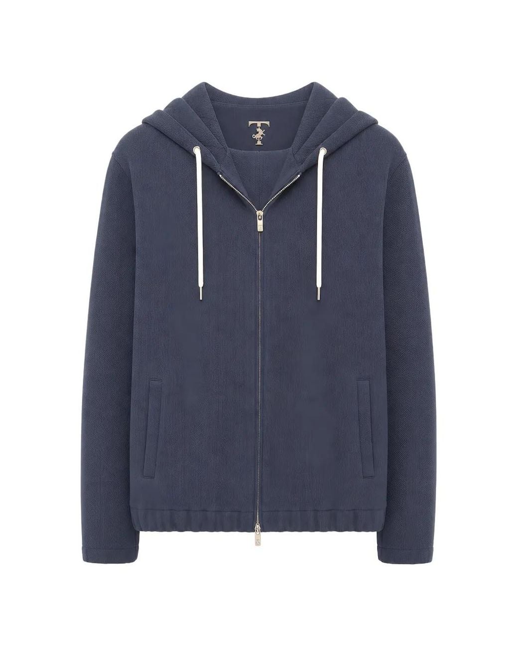 Tombolini Blue Ribbed-Knit Zip-Up Tracksuit for men