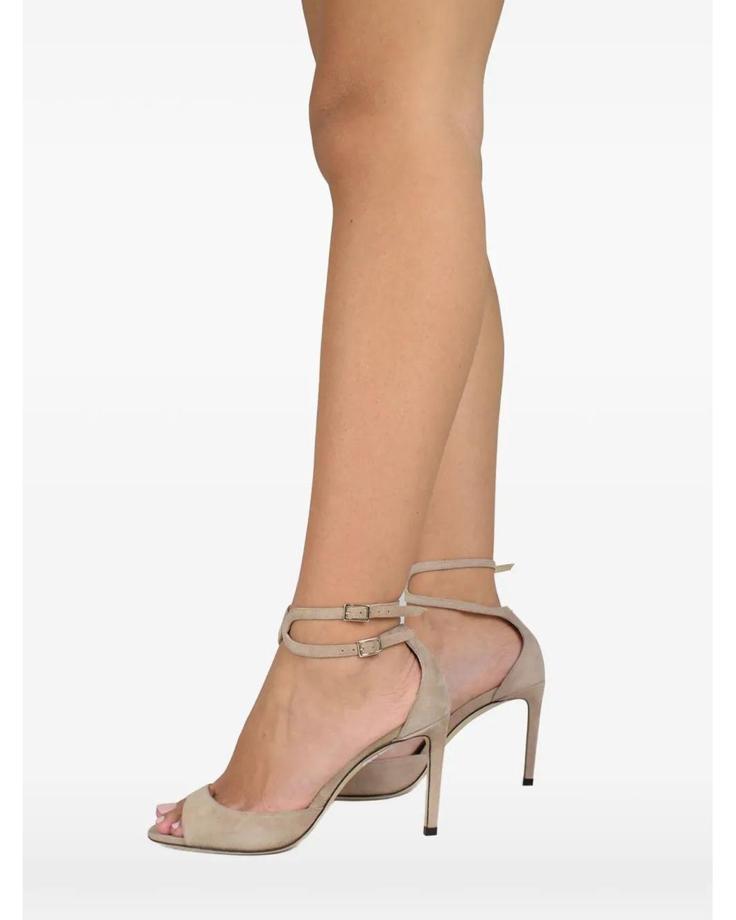 Jimmy Choo White Lane Double-Strap Sandals