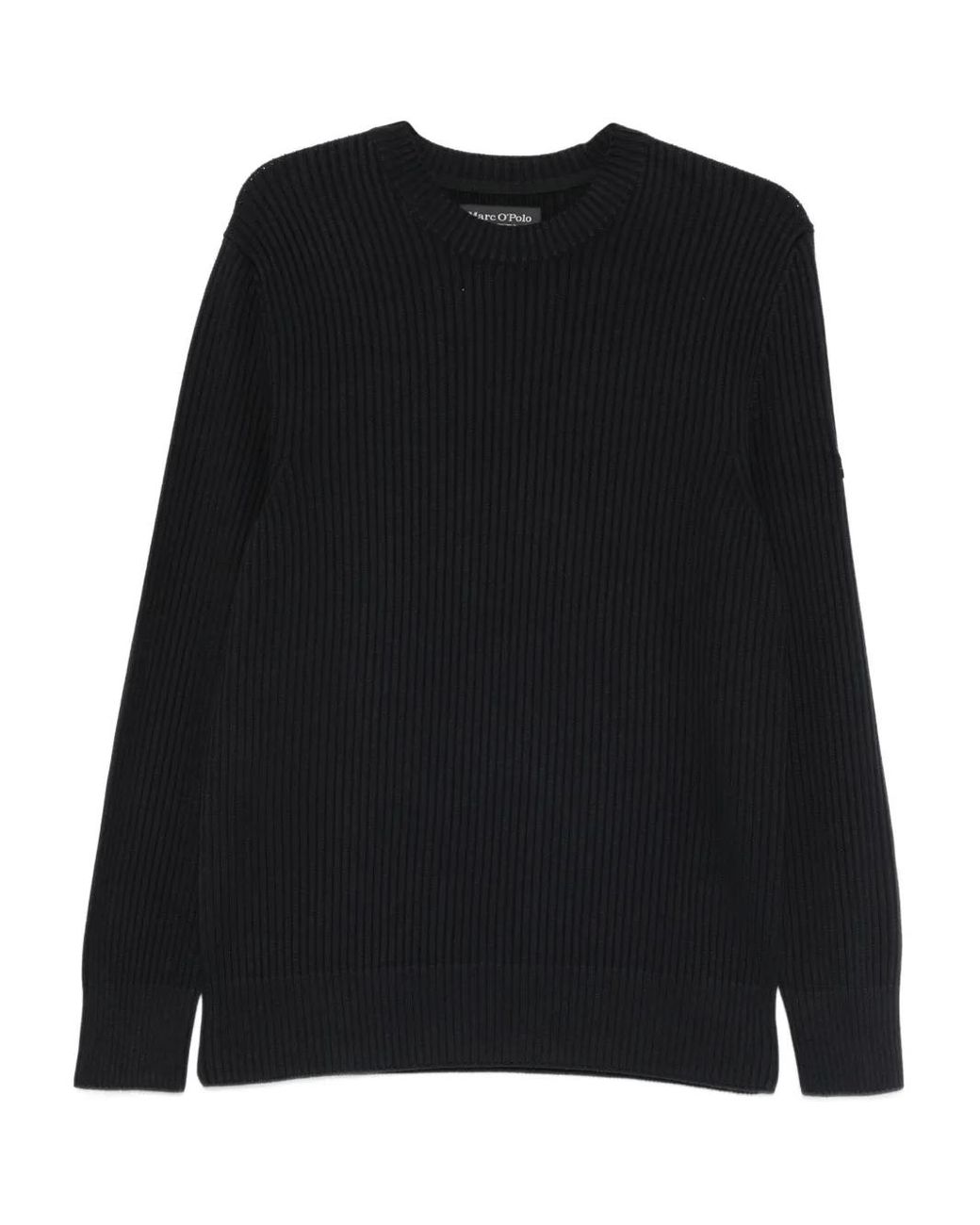Marc O' Polo Geribbelde Sweater in het Black voor heren